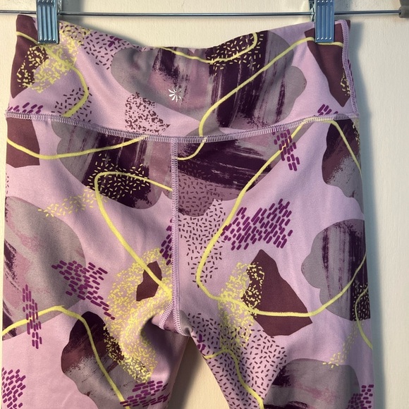 Athleta Kids Purple Patterned Leggings XM/14 Seamless Casual Stretch Activewear - Picture 7 of 16